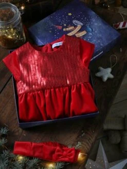 Coffret De Noël Bébé Robe à Sequins Et Bandeau Assorti -Cyrillus || PETIT BATEAU || MINNIE Soldes Boutique coffret de noel bebe robe a sequins et bandeau assorti 6