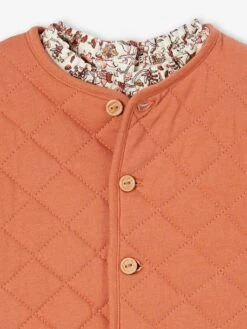 Ensemble 3 Pièces Bébé : Gilet Matelassé, Robe Et Bandeau En Velours Bébé