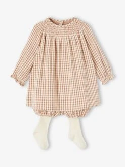 Ensemble 3 Pièces Bébé Robe, Bloomer Et Collants -Cyrillus || PETIT BATEAU || MINNIE Soldes Boutique ensemble 3 pieces bebe robe bloomer et collants 3