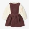 Ensemble Bébé Blouse Et Robe-tablier En Velours Côtelé -Cyrillus || PETIT BATEAU || MINNIE Soldes Boutique ensemble bebe blouse et robe tablier en velours cotele