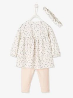 Ensemble Bébé Naissance 3 Pièces Bandeau, Robe à Motifs Et Legging -Cyrillus || PETIT BATEAU || MINNIE Soldes Boutique ensemble bebe naissance 3 pieces bandeau robe a motifs et legging 1