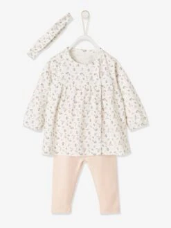 Ensemble Bébé Naissance 3 Pièces Bandeau, Robe à Motifs Et Legging -Cyrillus || PETIT BATEAU || MINNIE Soldes Boutique ensemble bebe naissance 3 pieces bandeau robe a motifs et legging 3