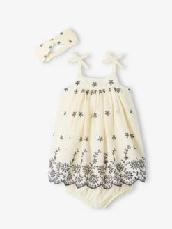 Ensemble Bébé Robe Brodée, Bloomer Et Bandeau Assorti -Cyrillus || PETIT BATEAU || MINNIE Soldes Boutique ensemble bebe robe brodee bloomer et bandeau assorti 7