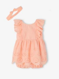 Ensemble De Cérémonie Bébé Robe, Bloomer Et Bandeau
