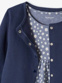 Ensemble Fille Cardigan Et Robe Imprimée Fleurs -Cyrillus || PETIT BATEAU || MINNIE Soldes Boutique ensemble fille cardigan et robe imprimee fleurs 2