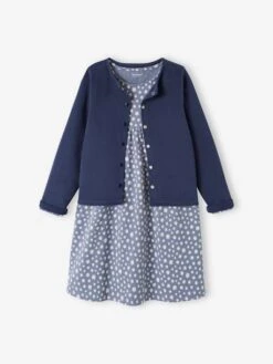 Ensemble Fille Cardigan Et Robe Imprimée Fleurs -Cyrillus || PETIT BATEAU || MINNIE Soldes Boutique ensemble fille cardigan et robe imprimee fleurs 6