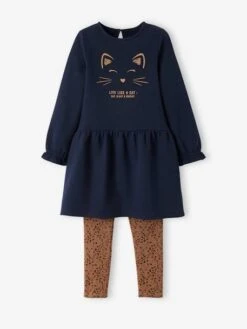 Ensemble Robe En Molleton Et Legging Fille -Cyrillus || PETIT BATEAU || MINNIE Soldes Boutique ensemble robe en molleton et legging fille 5