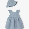 Ensemble Robe Et Bob Naissance En Gaze De Coton 2 Ensemble Robe Et Bob Naissance En Gaze De Coton -Cyrillus || PETIT BATEAU || MINNIE Soldes Boutique ensemble robe et bob naissance en gaze de coton