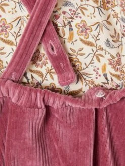 Ensemble Tee-shirt + Robe Tablier En Velours Côtelé Fille. -Cyrillus || PETIT BATEAU || MINNIE Soldes Boutique ensemble tee shirt robe tablier en velours cotele fille 3