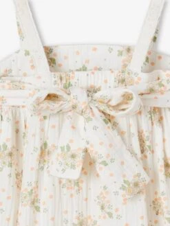 Robe à Bretelles Mi-longue En Gaze De Coton Fille Détail En Broderie Anglaise -Cyrillus || PETIT BATEAU || MINNIE Soldes Boutique robe a bretelles mi longue en gaze de coton fille detail en broderie anglaise 2