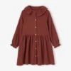 Robe à Collerette En Gaze De Coton Fille -Cyrillus || PETIT BATEAU || MINNIE Soldes Boutique robe a collerette en gaze de coton fille