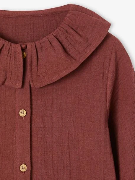 Robe à Collerette En Gaze De Coton Fille 4 Robe à Collerette En Gaze De Coton Fille – Image 3