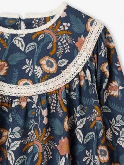 Robe à Fleurs Détails En Dentelle Fille -Cyrillus || PETIT BATEAU || MINNIE Soldes Boutique robe a fleurs details en dentelle fille 5