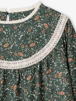 Robe à Fleurs Détails En Dentelle Fille -Cyrillus || PETIT BATEAU || MINNIE Soldes Boutique robe a fleurs details en dentelle fille 6