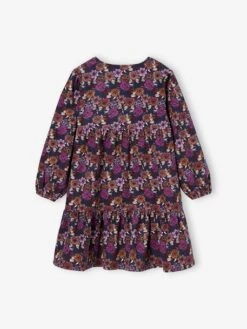 Robe à Fleurs En Velours Fille -Cyrillus || PETIT BATEAU || MINNIE Soldes Boutique robe a fleurs en velours fille 3