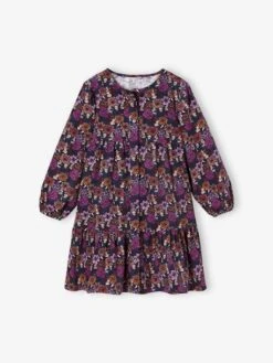 Robe à Fleurs En Velours Fille -Cyrillus || PETIT BATEAU || MINNIE Soldes Boutique robe a fleurs en velours fille 4