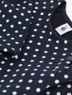 Robe à Pois Manches Longues Enfant Molleton PETIT BATEAU -Cyrillus || PETIT BATEAU || MINNIE Soldes Boutique robe a pois manches longues enfant molleton petit bateau 1