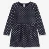 Robe à Pois Manches Longues Enfant Molleton PETIT BATEAU -Cyrillus || PETIT BATEAU || MINNIE Soldes Boutique robe a pois manches longues enfant molleton petit bateau