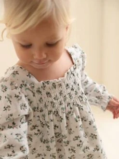 Robe à Smocks Bébé Fleuri -Cyrillus || PETIT BATEAU || MINNIE Soldes Boutique robe a smocks bebe fleuri 2