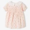 Robe à Smocks Naissance Col En Broderie Anglaise -Cyrillus || PETIT BATEAU || MINNIE Soldes Boutique robe a smocks naissance col en broderie anglaise