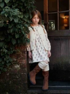 Robe à Volants En Velours Imprimé Fille -Cyrillus || PETIT BATEAU || MINNIE Soldes Boutique robe a volants en velours imprime fille 2