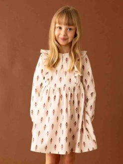 Robe à Volants En Velours Imprimé Fille -Cyrillus || PETIT BATEAU || MINNIE Soldes Boutique robe a volants en velours imprime fille 3