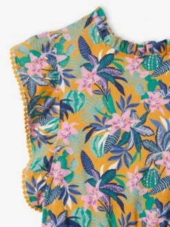 Robe à Volants Motifs Exotiques Fille