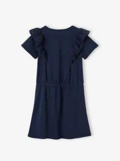 Robe Avec Volants En Broderie Anglaise Fille -Cyrillus || PETIT BATEAU || MINNIE Soldes Boutique robe avec volants en broderie anglaise fille 2