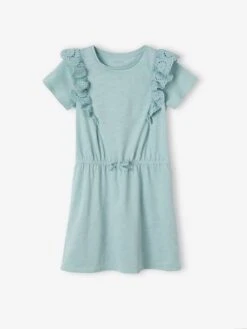 Robe Avec Volants En Broderie Anglaise Fille -Cyrillus || PETIT BATEAU || MINNIE Soldes Boutique robe avec volants en broderie anglaise fille 8