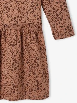 Robe Basics Imprimée Fille Manches Longues -Cyrillus || PETIT BATEAU || MINNIE Soldes Boutique robe basics imprimee fille manches longues 5