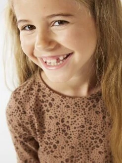 Robe Basics Imprimée Fille Manches Longues -Cyrillus || PETIT BATEAU || MINNIE Soldes Boutique robe basics imprimee fille manches longues 7