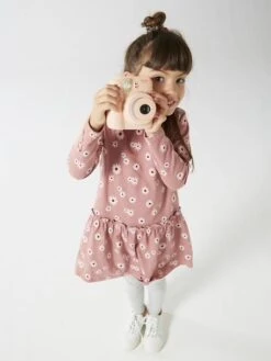 Robe Basics Imprimée Fille Manches Longues -Cyrillus || PETIT BATEAU || MINNIE Soldes Boutique robe basics imprimee fille manches longues 8