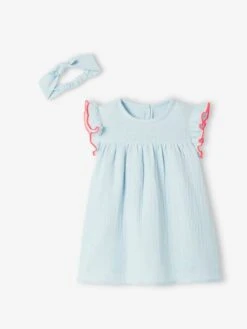 Robe Bébé Et Son Bandeau Noeud -Cyrillus || PETIT BATEAU || MINNIE Soldes Boutique robe bebe et son bandeau noeud 2