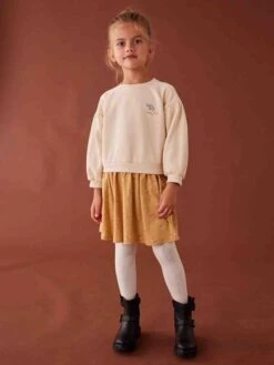 Robe Bi-matière Fille -Cyrillus || PETIT BATEAU || MINNIE Soldes Boutique robe bi matiere fille 5