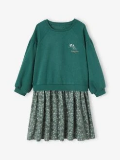 Robe Bi-matière Fille -Cyrillus || PETIT BATEAU || MINNIE Soldes Boutique robe bi matiere fille 7