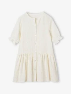Robe Boutonnée En Gaze De Coton -Cyrillus || PETIT BATEAU || MINNIE Soldes Boutique robe boutonnee en gaze de coton 2