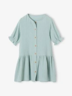 Robe Boutonnée En Gaze De Coton -Cyrillus || PETIT BATEAU || MINNIE Soldes Boutique robe boutonnee en gaze de coton 3
