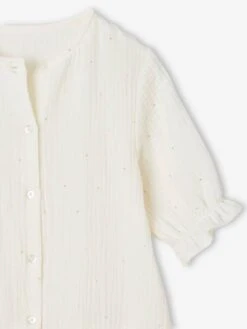 Robe Boutonnée En Gaze De Coton -Cyrillus || PETIT BATEAU || MINNIE Soldes Boutique robe boutonnee en gaze de coton 4