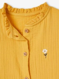 Robe Boutonnée En Gaze De Coton Fille Manches 3/4 -Cyrillus || PETIT BATEAU || MINNIE Soldes Boutique robe boutonnee en gaze de coton fille manches 34 4