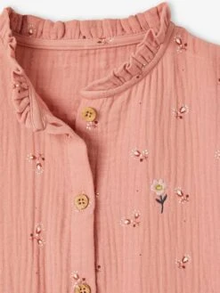 Robe Boutonnée En Gaze De Coton Fille Manches 3/4 -Cyrillus || PETIT BATEAU || MINNIE Soldes Boutique robe boutonnee en gaze de coton fille manches 34 7