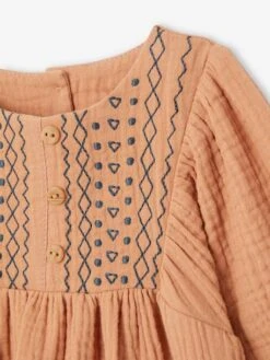 Robe Brodée Bébé En Gaze De Coton -Cyrillus || PETIT BATEAU || MINNIE Soldes Boutique robe brodee bebe en gaze de coton 4