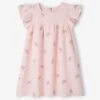Robe Brodée Fleurs En Gaze De Coton Fille -Cyrillus || PETIT BATEAU || MINNIE Soldes Boutique robe brodee fleurs en gaze de coton fille