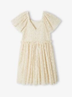 Robe Cérémonie En Tulle Brodé Fleurs Fille -Cyrillus || PETIT BATEAU || MINNIE Soldes Boutique robe ceremonie en tulle brode fleurs fille 3