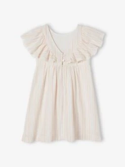 Robe Cérémonie Rayée Fil Brillant Fille -Cyrillus || PETIT BATEAU || MINNIE Soldes Boutique robe ceremonie rayee fil brillant fille 4