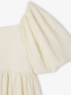 Robe Cérémonie Smocks Au Dos Fille En Tissu Reliéfé -Cyrillus || PETIT BATEAU || MINNIE Soldes Boutique robe ceremonie smocks au dos fille en tissu reliefe 3