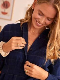 Robe-chemisier Carreaux Courte Grossesse Et Allaitement