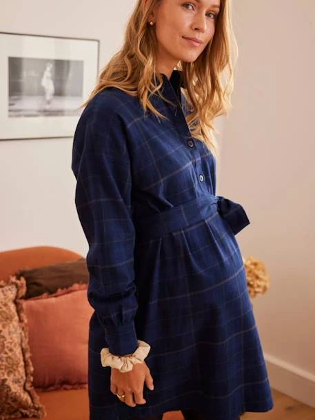 Robe-chemisier Carreaux Courte Grossesse Et Allaitement 9 Robe-chemisier Carreaux Courte Grossesse Et Allaitement – Image 7