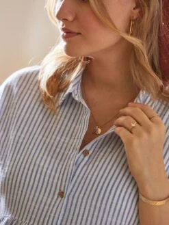 Robe-chemisier Rayée Courte Grossesse Et Allaitement -Cyrillus || PETIT BATEAU || MINNIE Soldes Boutique robe chemisier rayee courte grossesse et allaitement 8