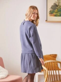 Robe Courte Bi-matière Grossesse Et Allaitement -Cyrillus || PETIT BATEAU || MINNIE Soldes Boutique robe courte bi matiere grossesse et allaitement 3