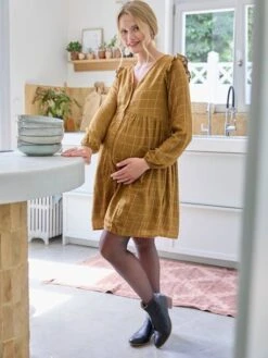 Robe Courte Carreaux Irisés Grossesse Et Allaitement -Cyrillus || PETIT BATEAU || MINNIE Soldes Boutique robe courte carreaux irises grossesse et allaitement 6
